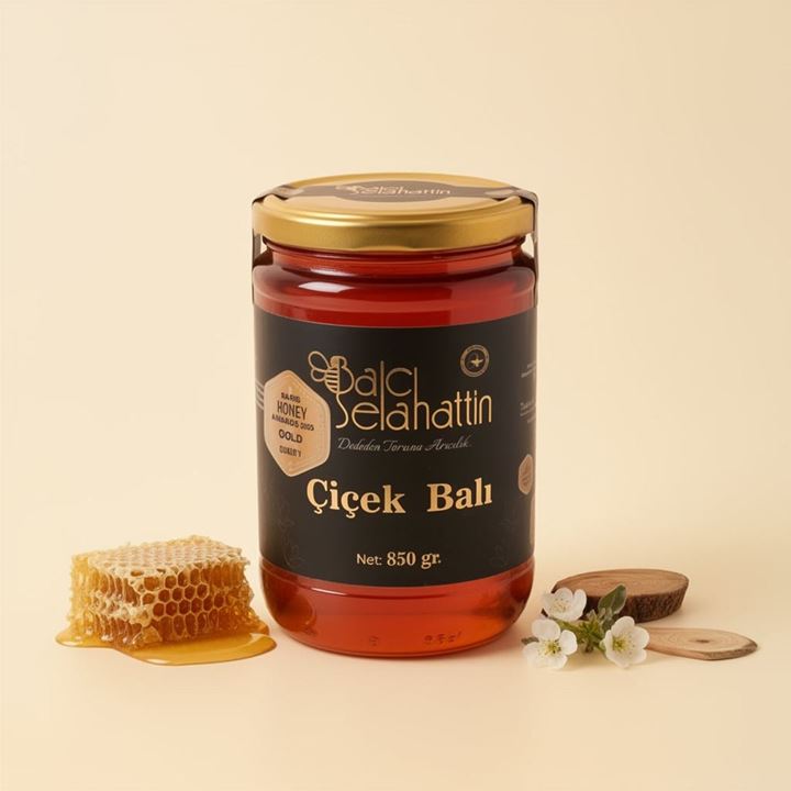 Çiçek Balı 850g  – Paris’te 2 Altın Madalya Alan Uluslarası Kalite Tescilli Doğal Bal